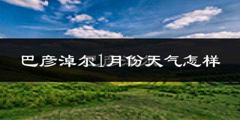 巴彦淖尔市1月份天气如何?很冷吗?